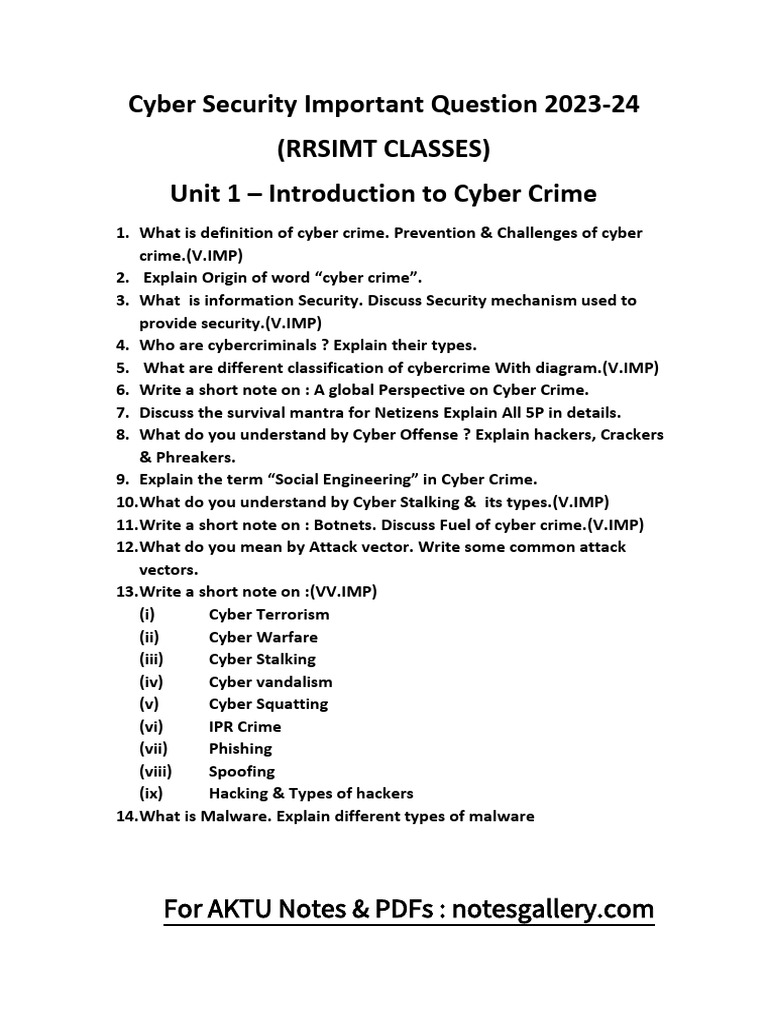 Cyber Security Essentials for 2023-24 | PDF | Cybercrime | Security