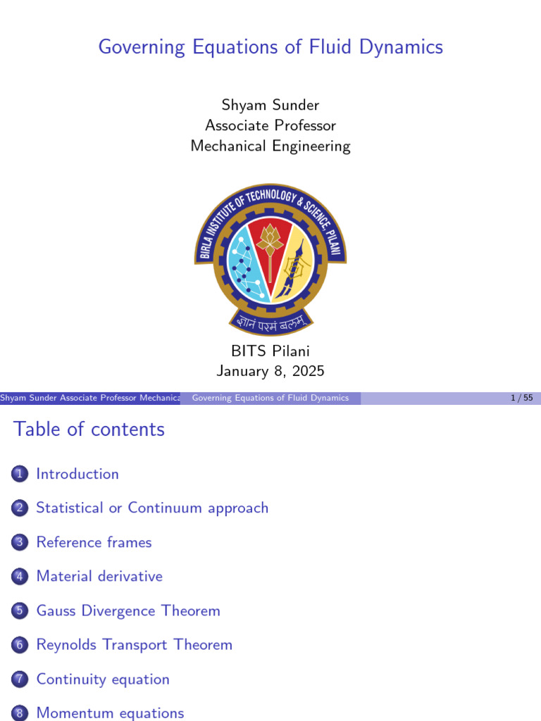 Fluid Dynamics Governing Equations | PDF | Continuum Mechanics | Fluid ...