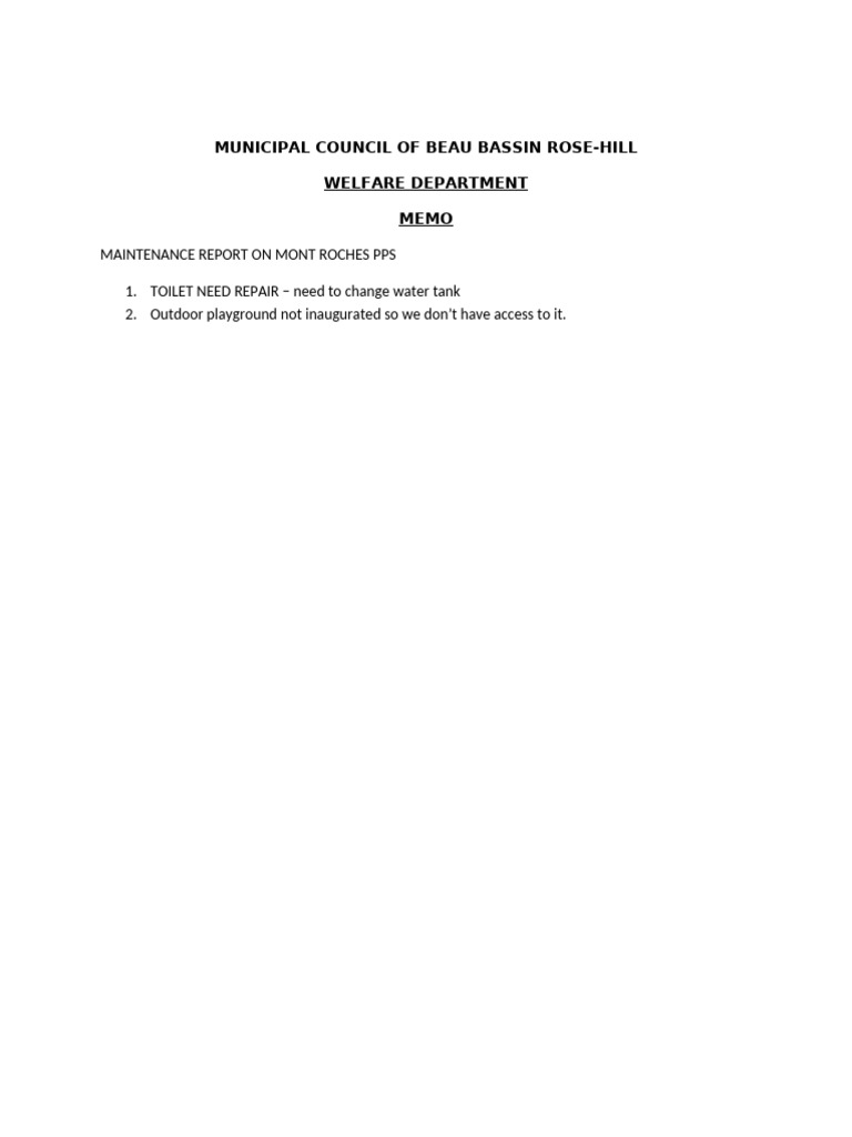 Maintenance Report On Mont Roches Pps | PDF