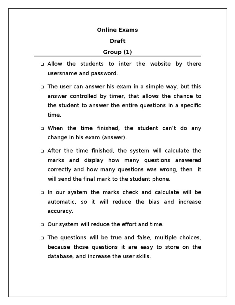 Online Exam System Features Overview | PDF | Computers