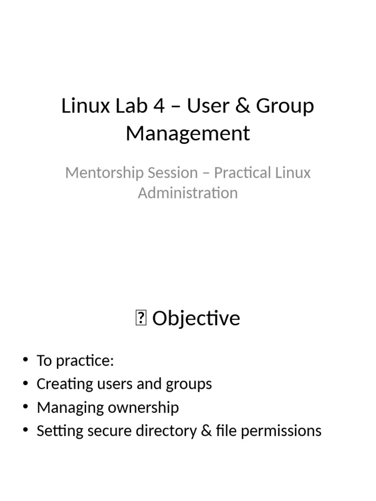 Linux Lab4 User Group MGMT | PDF