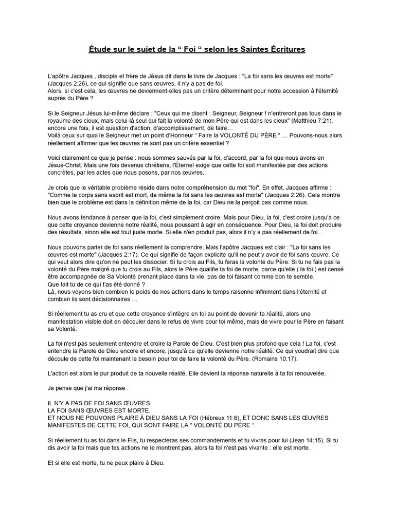 Foi et Œuvres : Une Relation Essentielle | PDF | Dieu | Foi