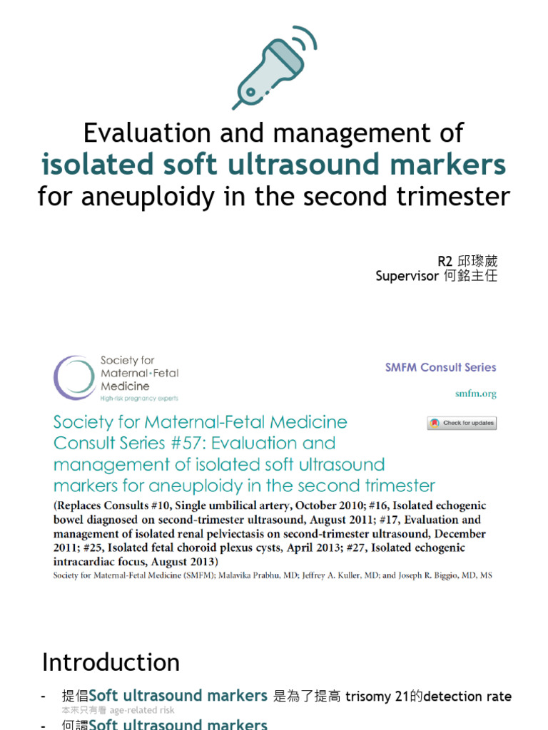 Evaluation and Management of Isolated Soft Ultrasound Markers | PDF ...