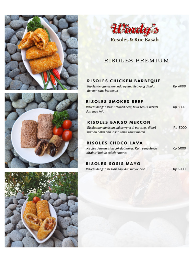 Menu Risoles dan Kue Basah Monami | PDF