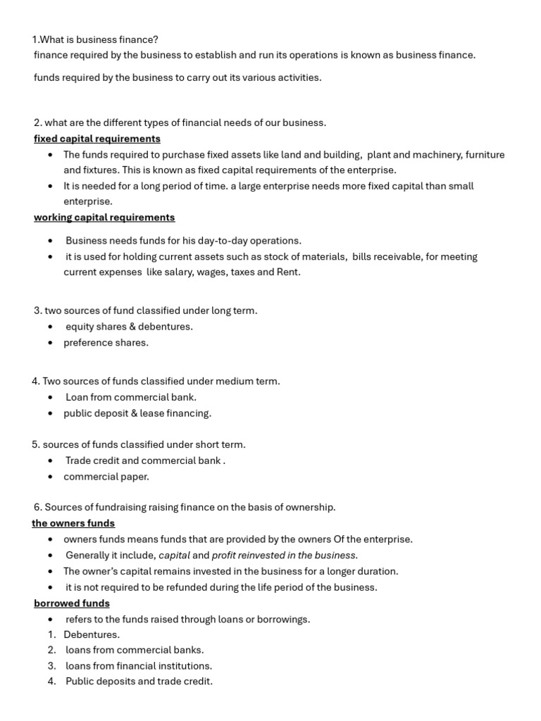 Sources of Business Finance Explained | PDF | Factoring (Finance) | Credit