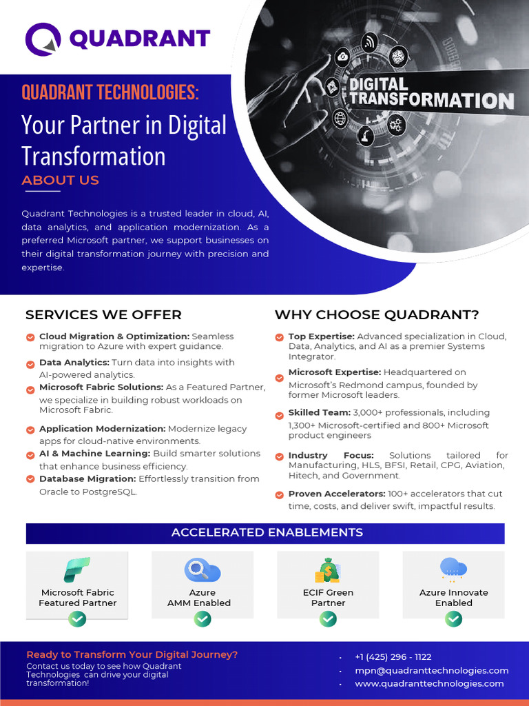 Quadrant Technologies Introduction Pdf Microsoft Azure Microsoft