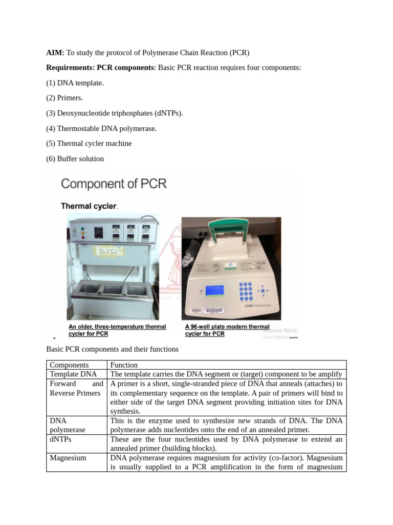 PCR Techniques and Protocol Overview | PDF | Polymerase Chain Reaction ...