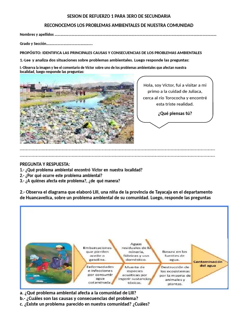 Problemas Ambientales en la Comunidad | PDF | Entorno natural | Residuos