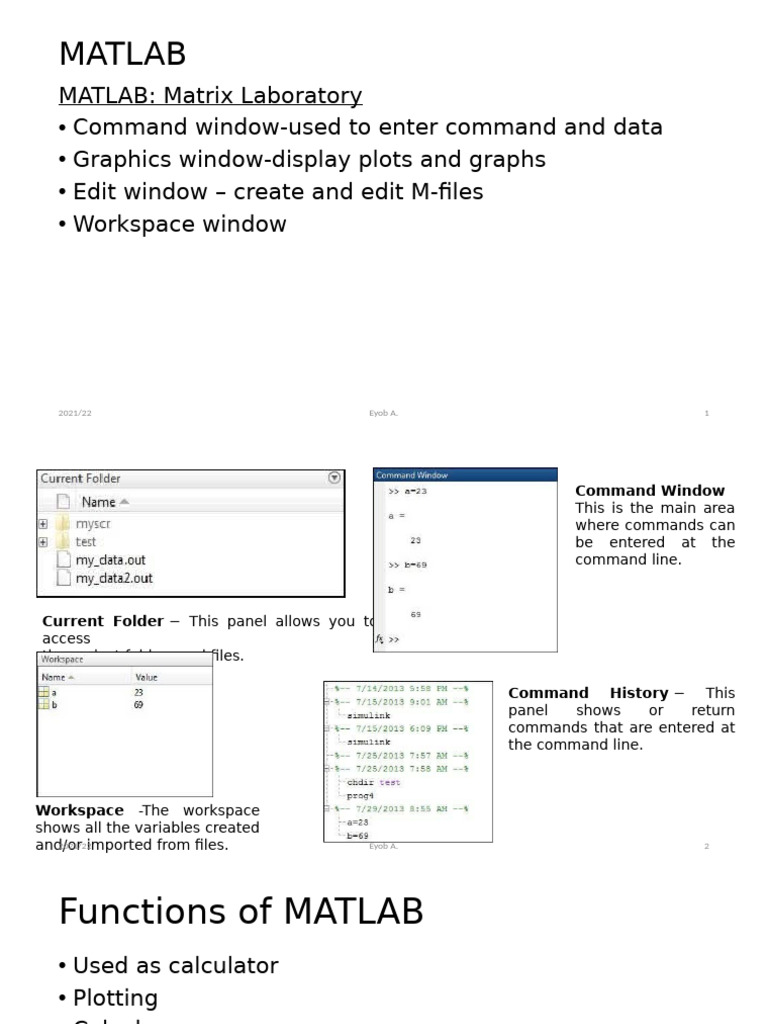 Chapter 1 MATLAB Fundamentals | PDF | Matrix (Mathematics) | Polynomial