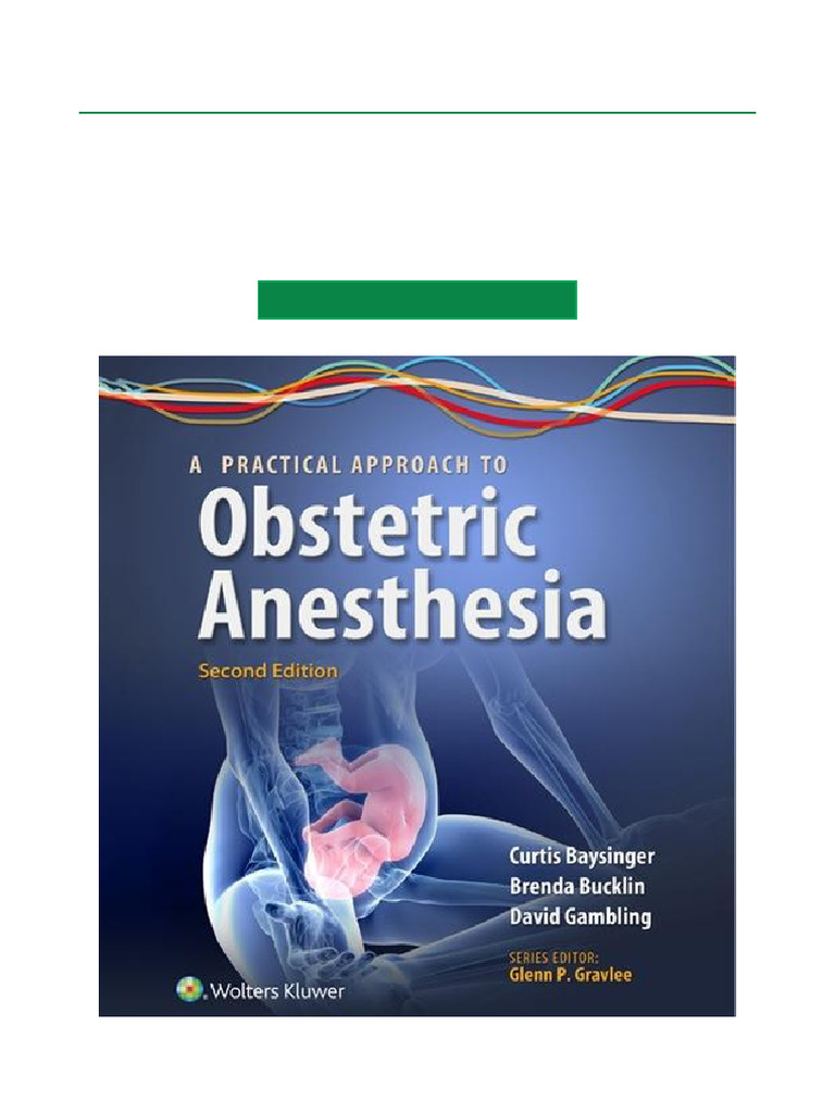 Practical Obstetric Anesthesia Guide PDF Doctor Of Medicine