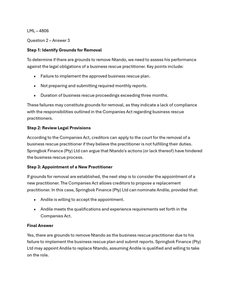 Company Law - Assignment 02 2025 - Answer 03 - Q2 | PDF