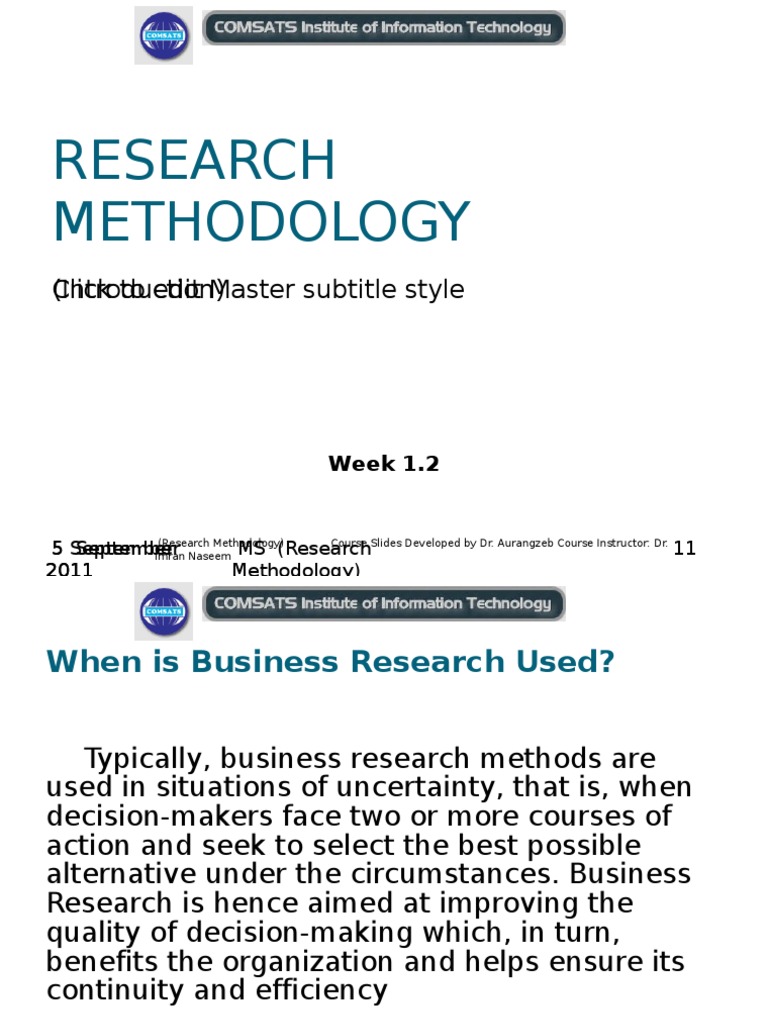 Business Research Methodology Overview | PDF | Scientific Method ...
