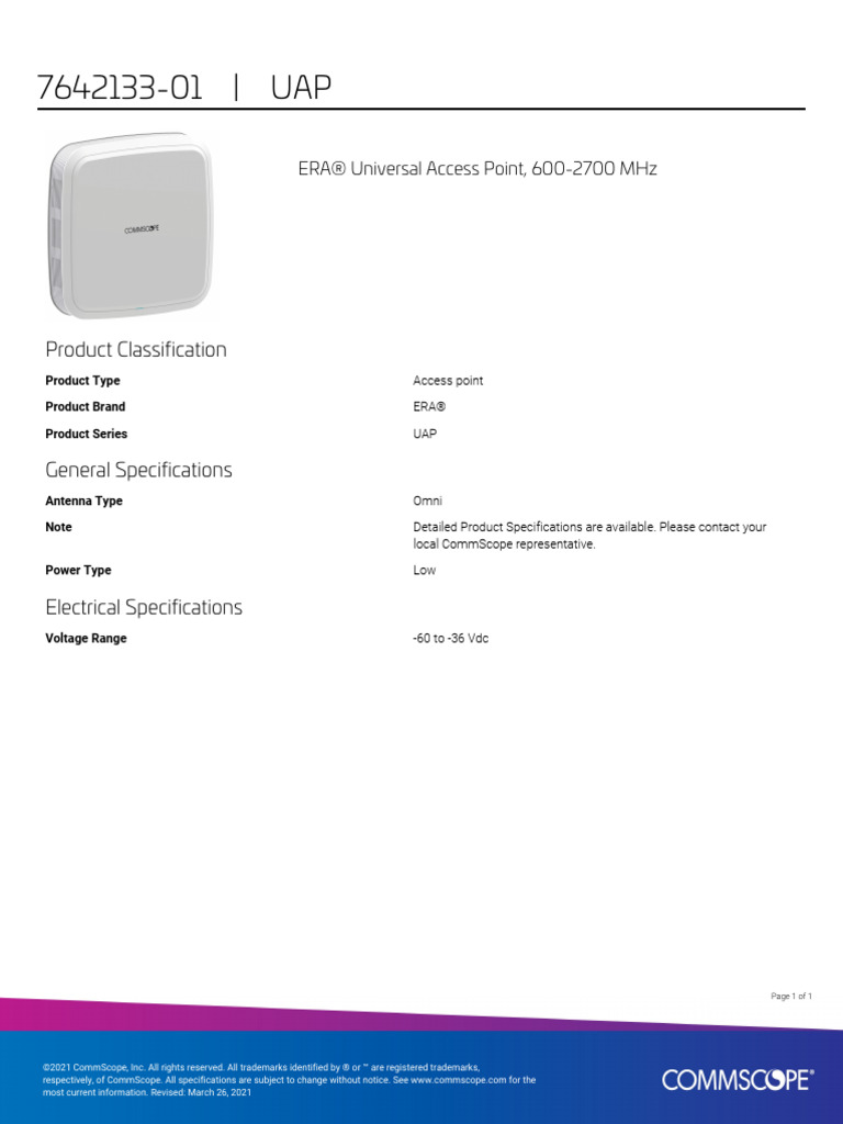 ERA® Universal Access Point Specs | PDF