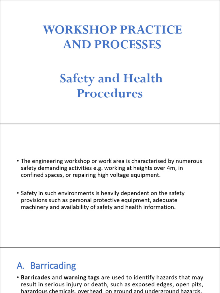 Safety and Health Procedures-1-18 | PDF | Hazards | Stairs