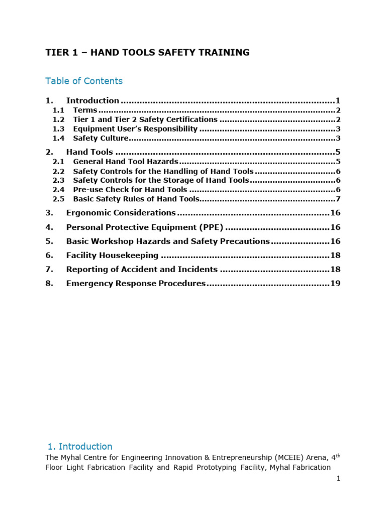 Hand Tools Safety Training Guide | PDF | Safety | Personal Protective ...