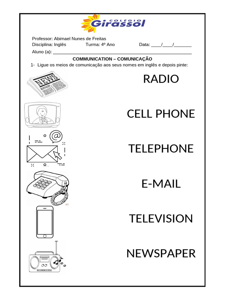 Meios de Comunicação em Inglês | PDF