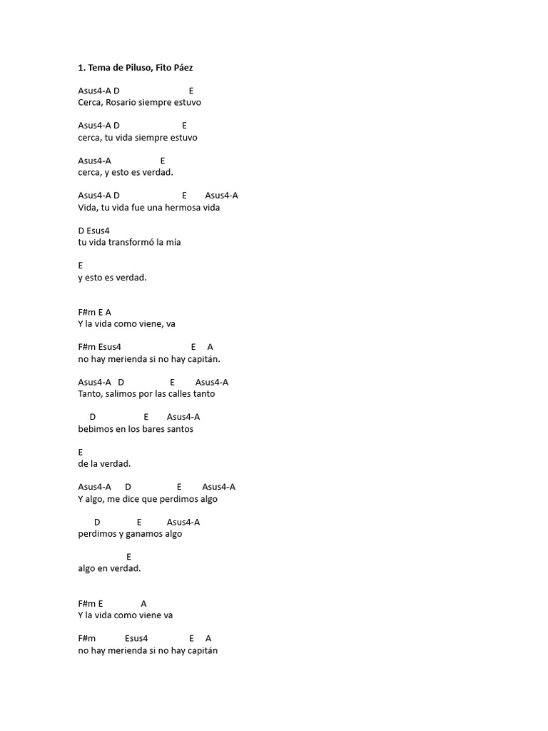 Letras y acordes de canciones populares | PDF