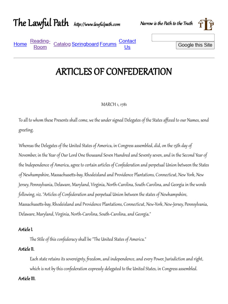 15 Articles of Confederation | PDF | Judgment (Law) | United States ...