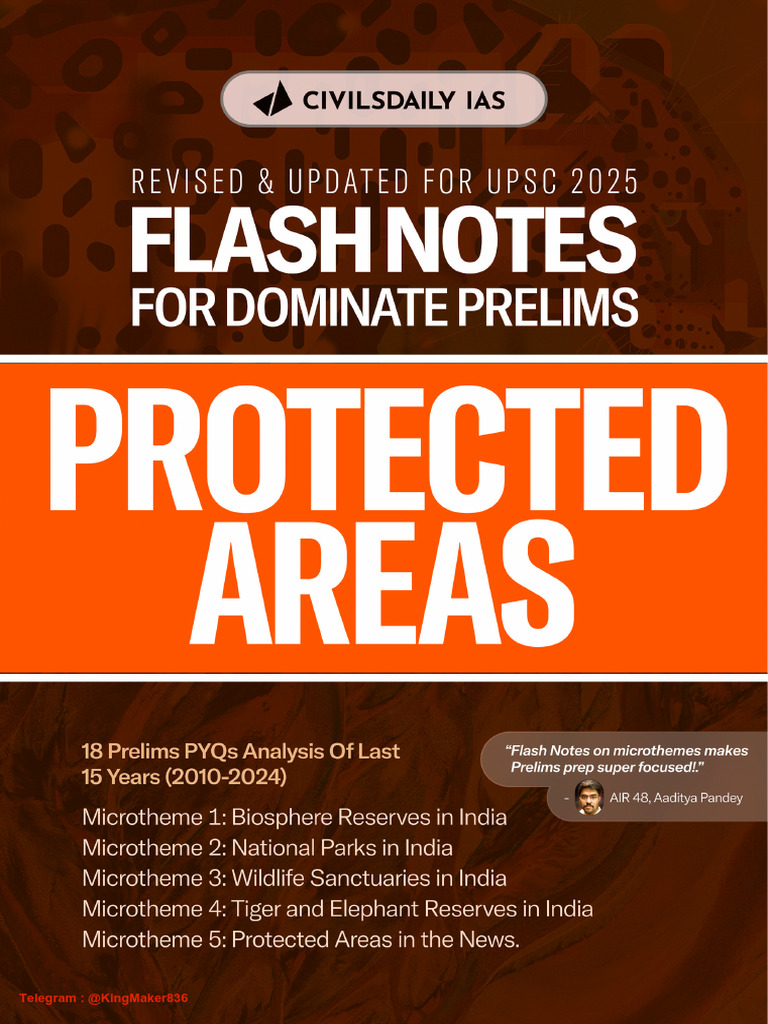 UPSC Flash Notes: Protected Areas Guide | PDF | Protected Area ...