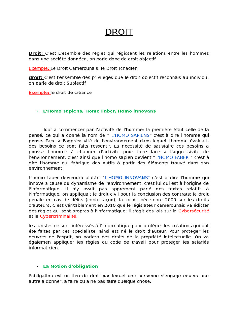 Comprendre le Droit et ses Obligations | PDF | Droit des obligations