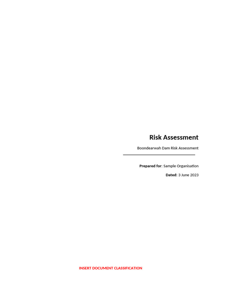 Boondearwah Dam Risk Assessment Report | PDF | Risk | Computer Security