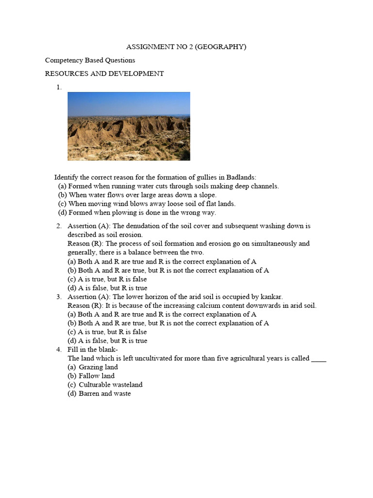Assignment No 2 Resources & Development | PDF | Soil | Erosion