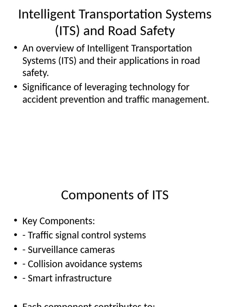 ITS Enhancing Road Safety and Traffic Management | PDF | Road Traffic ...