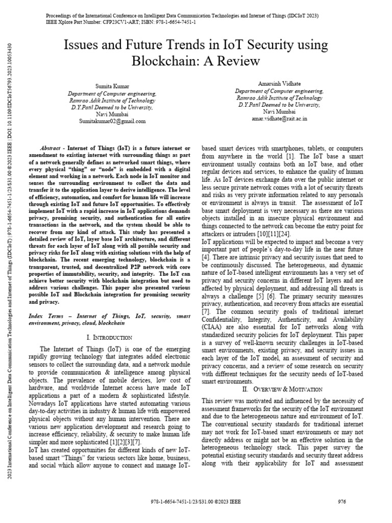 IoT Security Challenges and Blockchain Solutions | PDF | Internet Of ...
