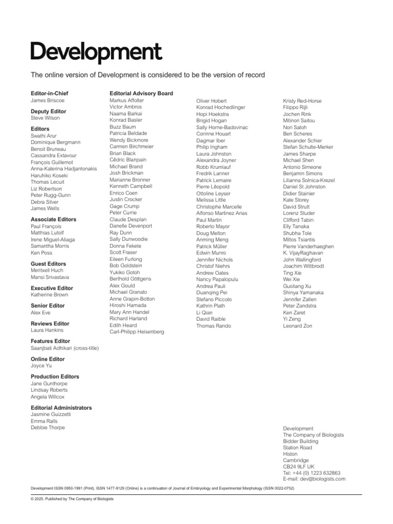Editorial Board of Development Journal | PDF
