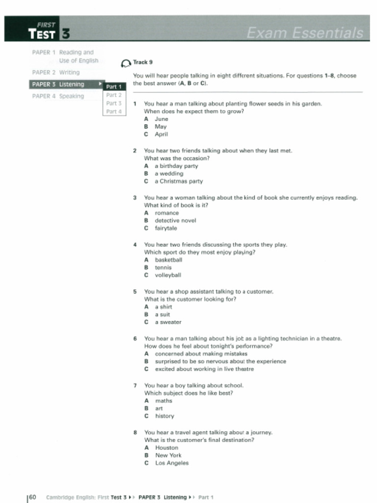 Fce Listening Weekday Class Pdf