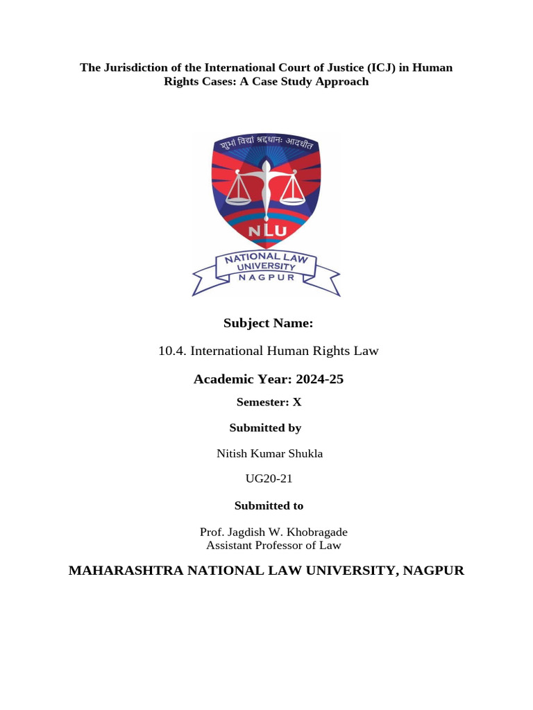 ICJ Jurisdiction in Human Rights Cases | PDF | Human Rights ...
