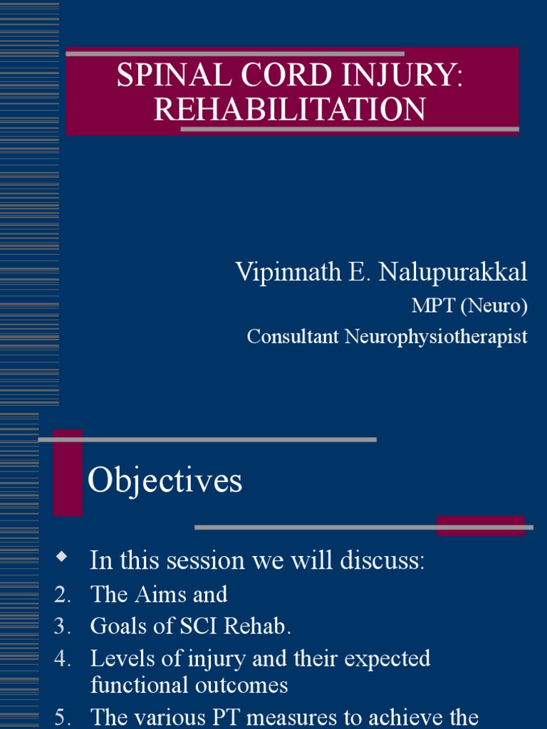 Spinal Cord Injury Physiotherapy Guide | PDF | Spinal Cord Injury ...
