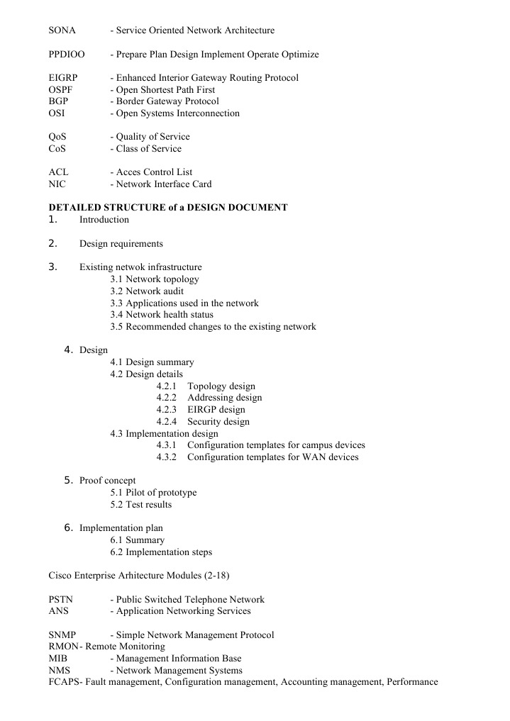 Network Design Document Overview | PDF