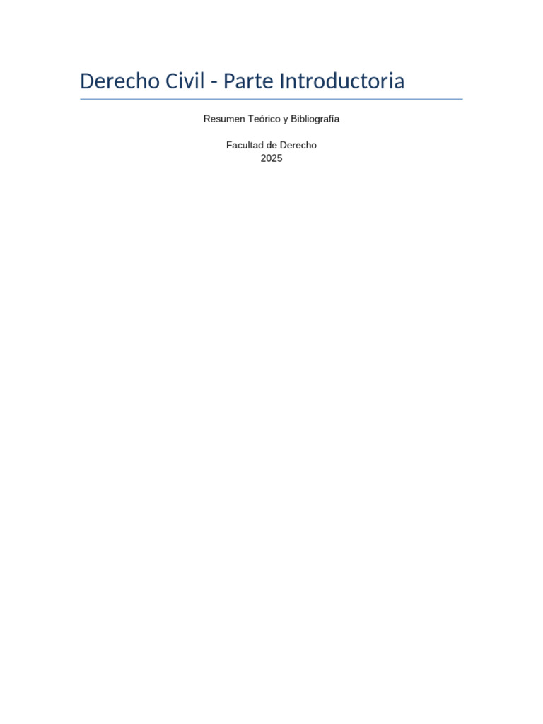 Introducción al Derecho Civil y sus Principios | PDF | Fuentes del ...