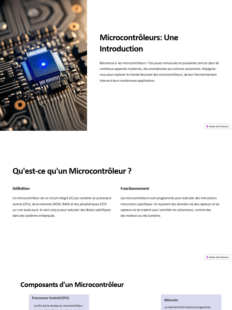 Introduction aux Microcontrôleurs | PDF | Microcontrôleur | Entrée/Sortie