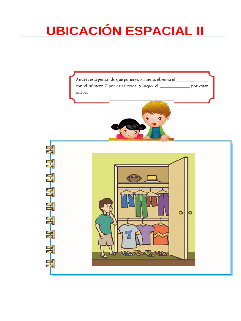 Ejercicios de Ubicación Espacial para Niños | PDF