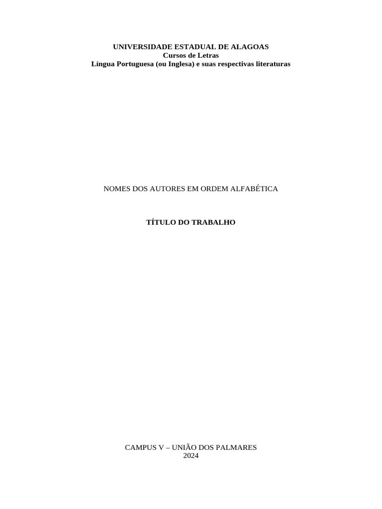 Modelos de Contra Capa para Trabalhos | PDF