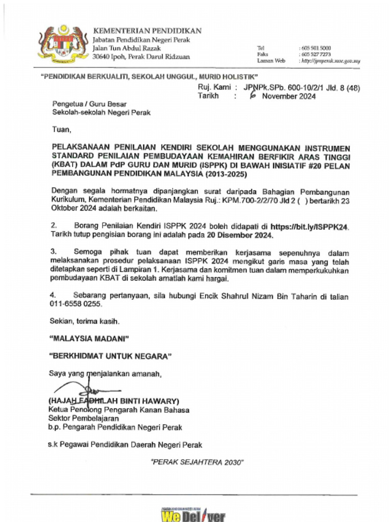 Makluman Pelaksanaan Isppk Tahun 2024 | PDF