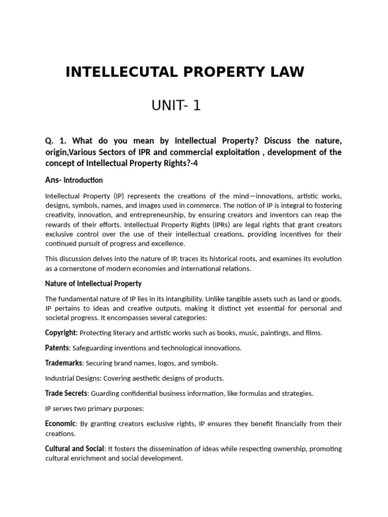 Intellecutal Property Right | PDF | Intellectual Property | Copyright