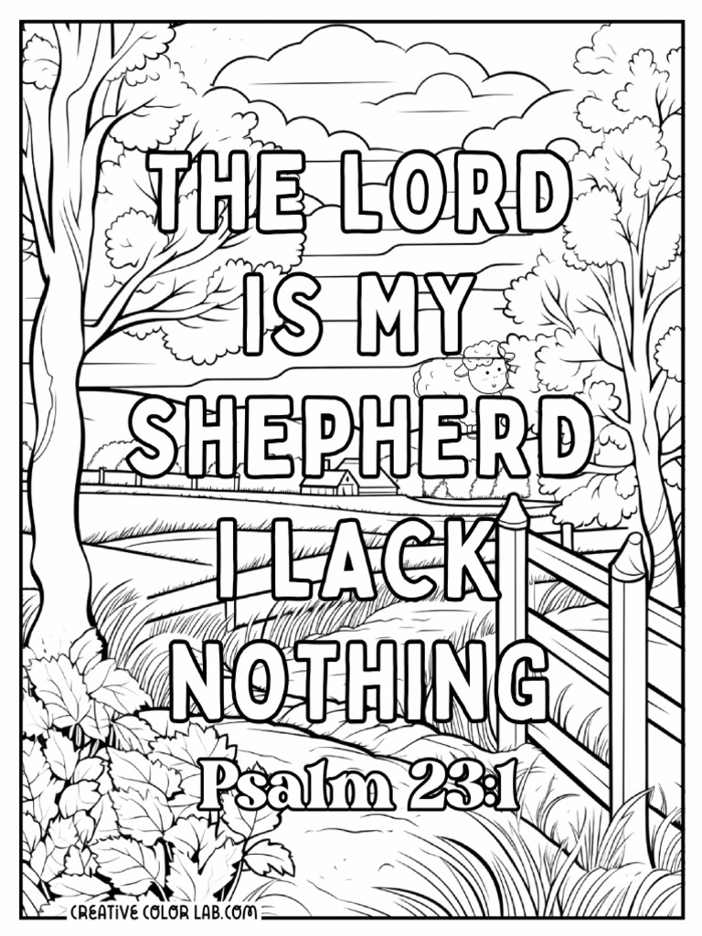 Psalm Scripture Coloring Sheet Nature | PDF