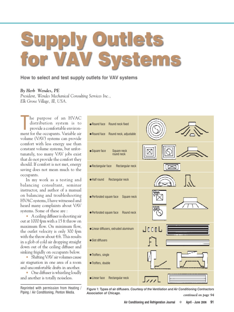Optimal Return Duct Placement in VAV Systems | PDF | Duct (Flow ...