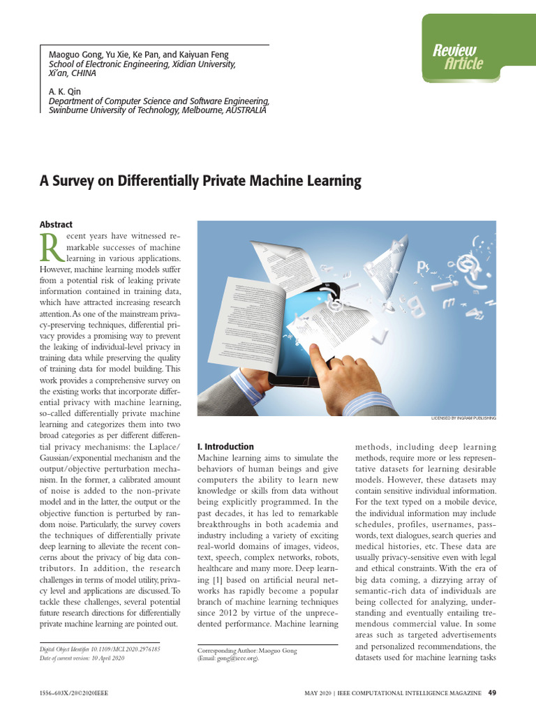 A Survey On Differentially Private Machine Learning Review Article ...