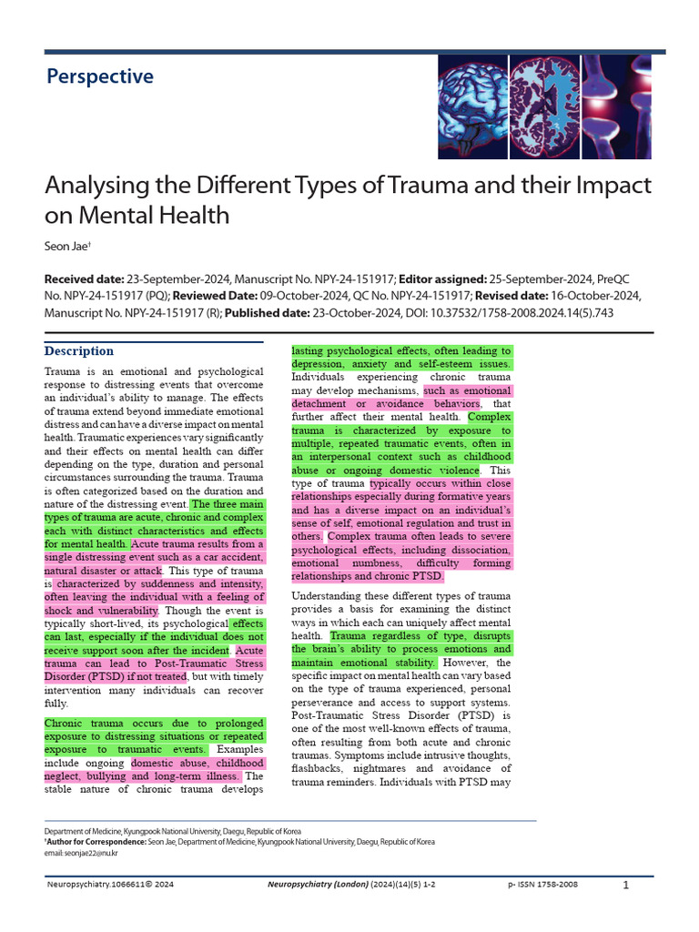 Understanding Trauma and PTSD Effects | PDF | Psychological Trauma ...