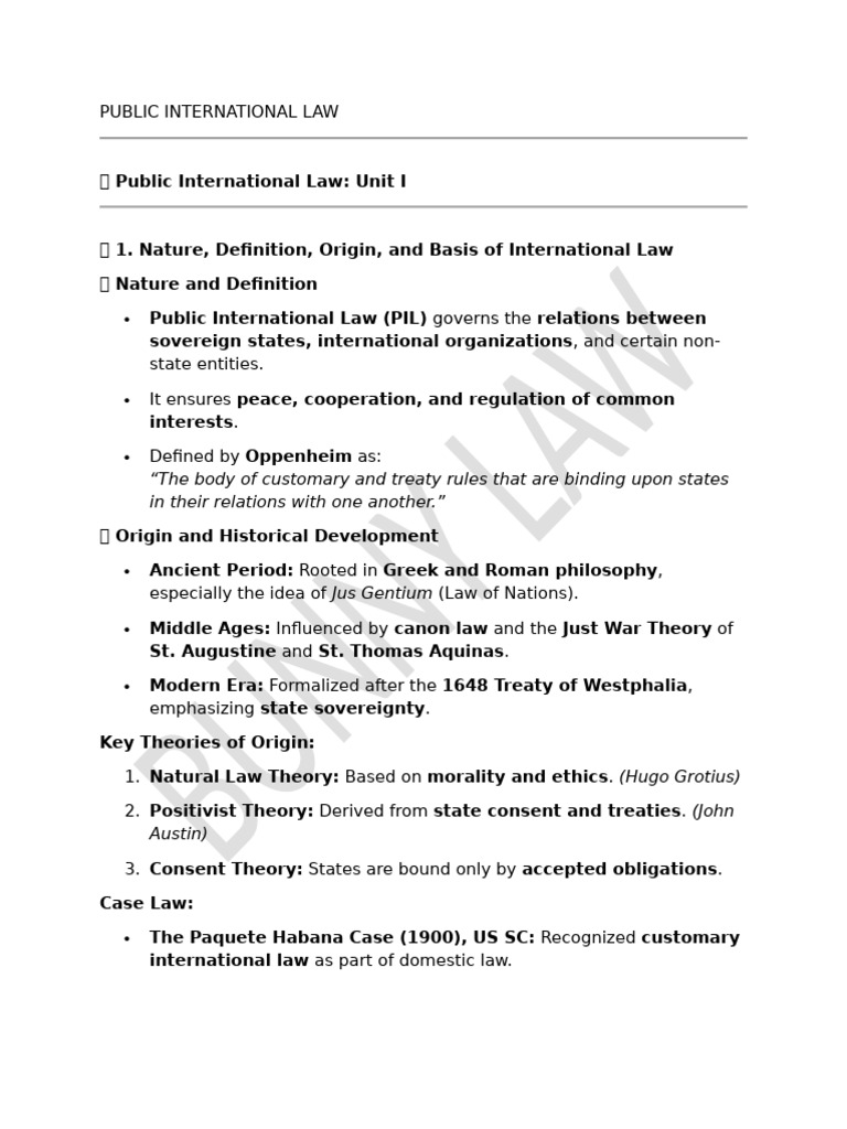 Overview of Public International Law | PDF | International Law ...