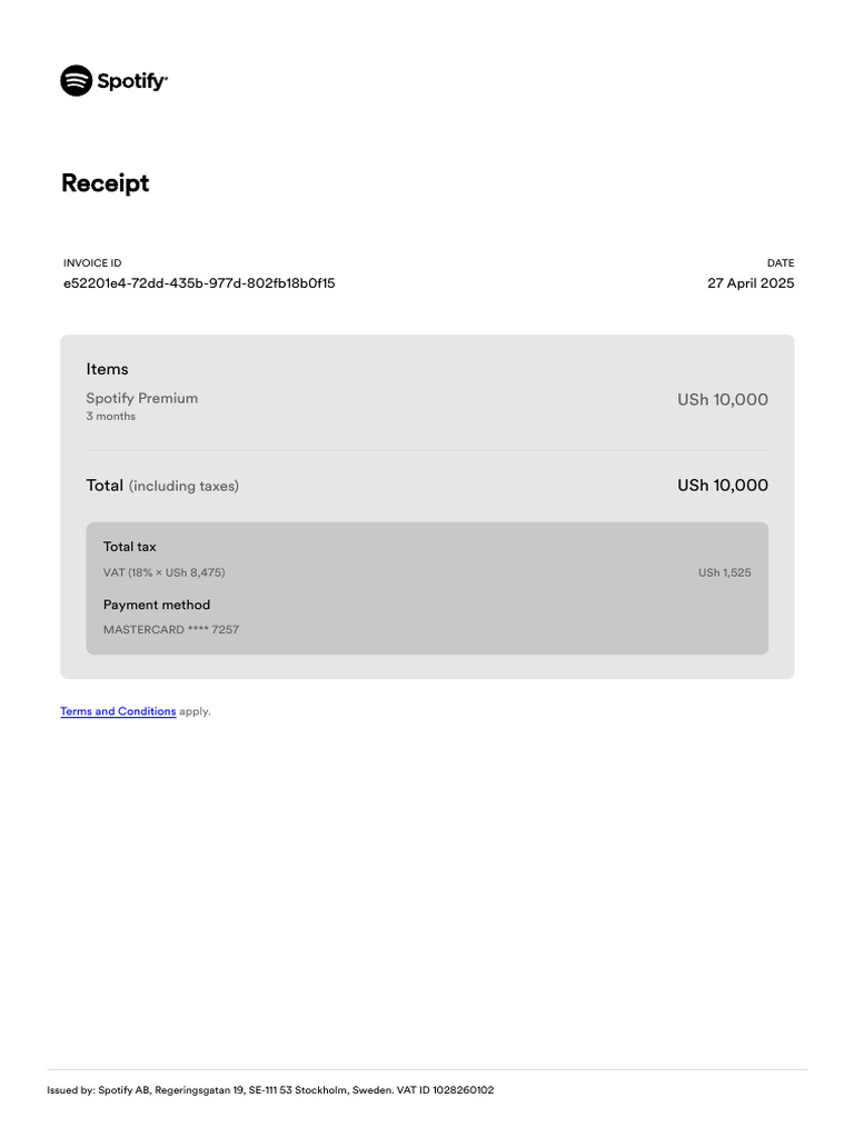 Receipt: Items | PDF