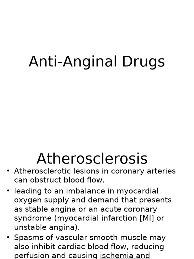 Anti-Anginal Drugs | PDF | Angiology | Heart