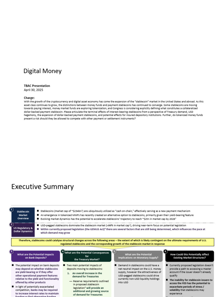 TBAC Tether Presentation | PDF | Banks | Money Market Fund