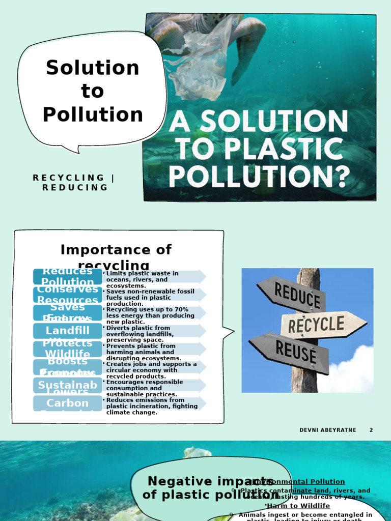 Solution To Pollution | PDF | Pollution | Plastic