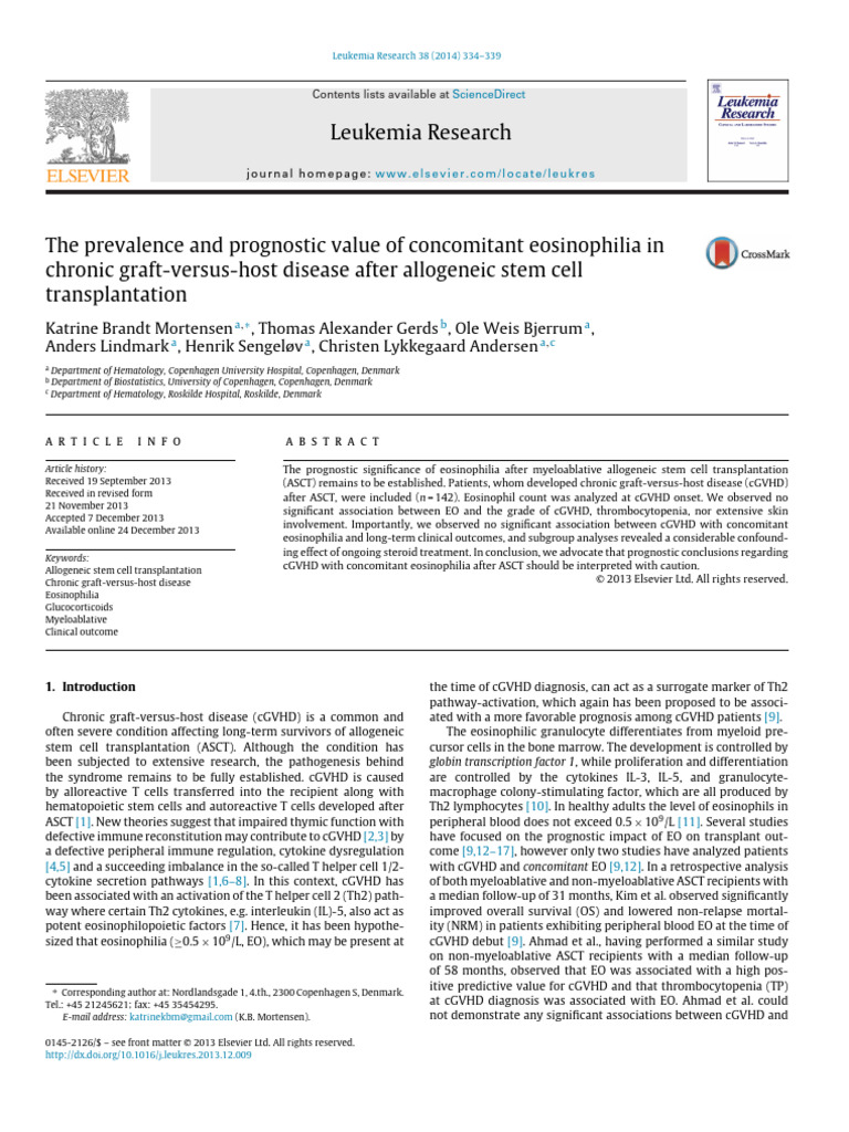 Mortensen 等 - 2014 - The Prevalence and Prognostic Value of Concomitant ...