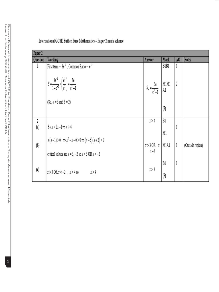 Edexcel IGCSE Further Pure Maths Paper 2 | PDF